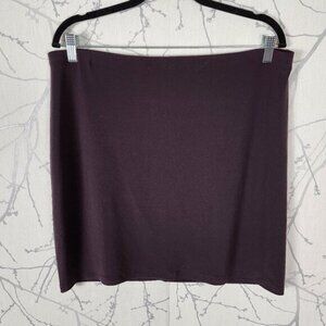 Sympli Dark Purple Stretch Knit Pull On Mini Skirt